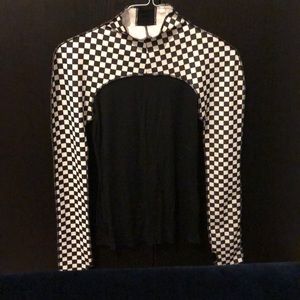 Black and White checkered turtle neck